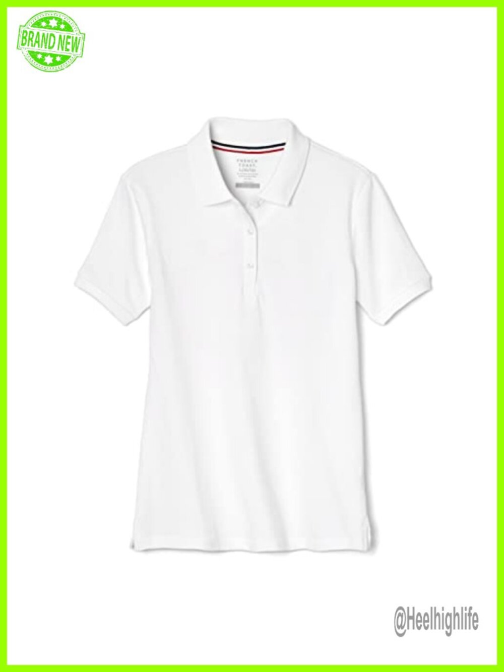 Short Sleeve Stretch Pique Polo Shirt Juniors Fit Collared Golf Tennis Top